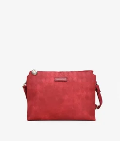 Sale Bosanova Bolso bandolera rojo con cremallera y grabado