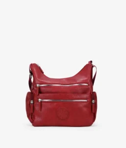 Outlet Bosanova Bolso bandolera rojo con cremalleras