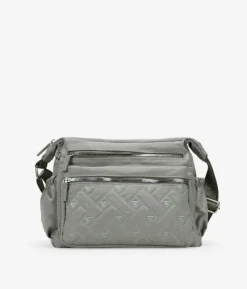 Clearance Bosanova Bolso bandolera taupe con cremallera y cosido de corazones