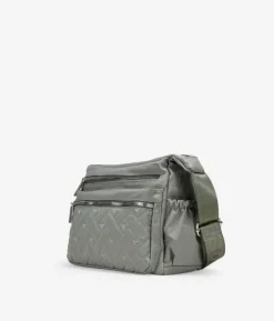 Clearance Bosanova Bolso bandolera taupe con cremallera y cosido de corazones