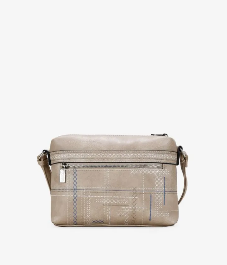 Best Bosanova Bolso bandolera taupe doble cremallera