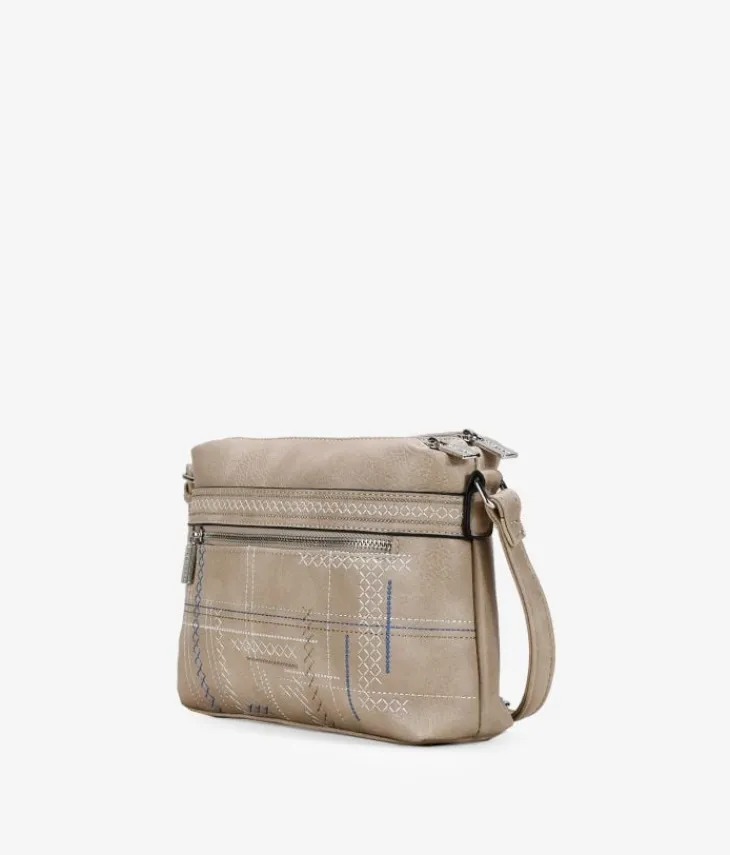 Best Bosanova Bolso bandolera taupe doble cremallera
