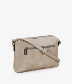 Best Bosanova Bolso bandolera taupe doble cremallera