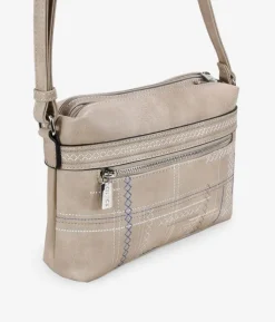 Best Bosanova Bolso bandolera taupe doble cremallera