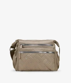 Clearance Bosanova Bolso bandolera tostado con cremallera y cosido de corazones