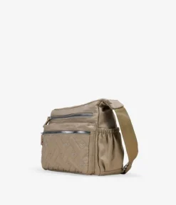 Clearance Bosanova Bolso bandolera tostado con cremallera y cosido de corazones