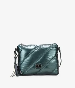 Outlet Bosanova Bolso bandolera verde con cosido acolchado