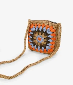 Best Bosanova Bolso crochet pequeño marrón y multicolor
