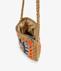 Best Bosanova Bolso crochet pequeño marrón y multicolor