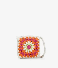 Outlet Bosanova Bolso crochet pequeño rosa y multicolor