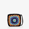 Best Bosanova Bolso de crochet cuadrado negro y multicolor