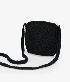 Best Bosanova Bolso de crochet cuadrado negro y multicolor