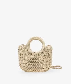 New Bosanova Bolso de esparto beige tipo canasto