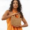 Sale Bosanova Bolso de esparto marrón tipo canasto