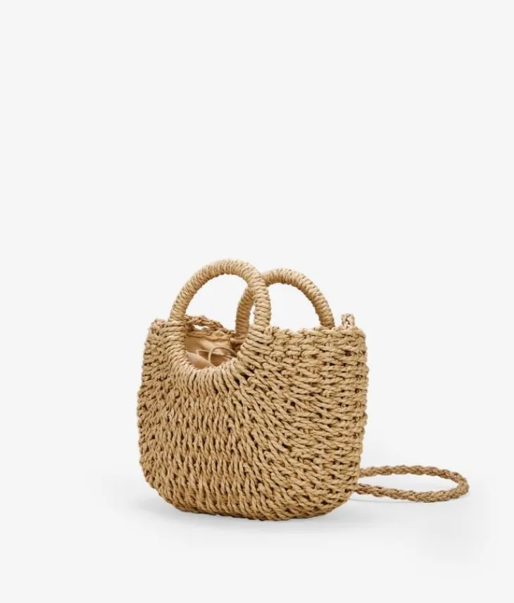 Sale Bosanova Bolso de esparto marrón tipo canasto