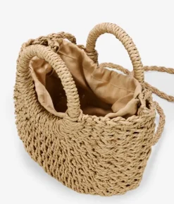 Sale Bosanova Bolso de esparto marrón tipo canasto