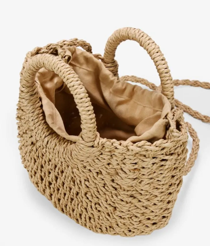 Sale Bosanova Bolso de esparto marrón tipo canasto