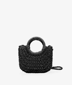 Online Bosanova Bolso de esparto negro tipo canasto