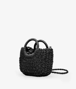 Online Bosanova Bolso de esparto negro tipo canasto