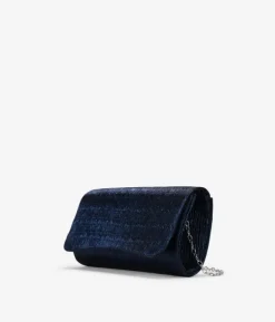 Clearance Bosanova Bolso de fiesta azul con solapa plisada