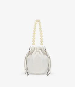 Hot Bosanova Bolso de fiesta blanco con asa de piedras