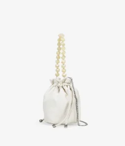Hot Bosanova Bolso de fiesta blanco con asa de piedras