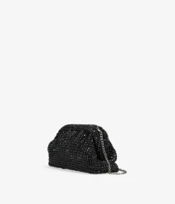 Online Bosanova Bolso de fiesta negro con brillantes y cadena