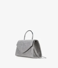 Fashion Bosanova Bolso de fiesta plomo con asa metálica