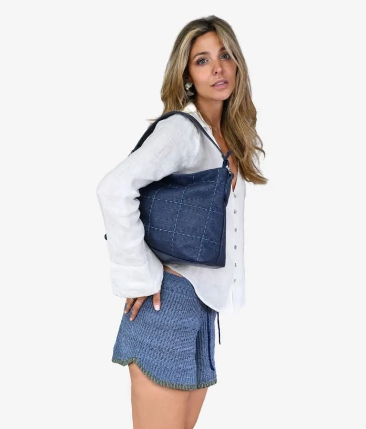Best Bosanova Bolso de hombro azul con cremallera