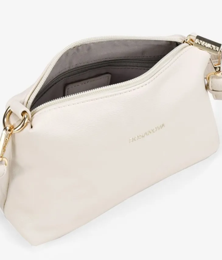 Clearance Bosanova Bolso de hombro beige con cremallera