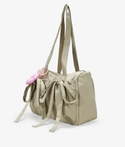 Best Bosanova Bolso de hombro beige en nailon con charms