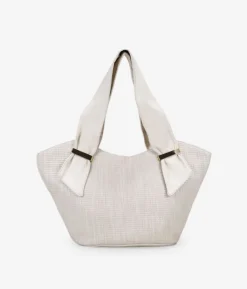 Best Bosanova Bolso de hombro beige en rafia con cremallera