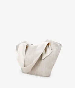 Best Bosanova Bolso de hombro beige en rafia con cremallera