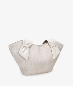 Best Bosanova Bolso de hombro beige en rafia con cremallera
