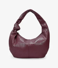 Hot Bosanova Bolso de hombro burdeos grande con trenzado y nudo