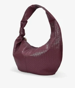 Hot Bosanova Bolso de hombro burdeos grande con trenzado y nudo