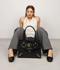 Best Bosanova Bolso de hombro negro con cremallera
