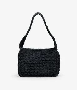 Best Bosanova Bolso de hombro negro en rafia