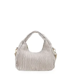 Clearance Bosanova Bolso de hombro piedra con fruncidos y cremallera