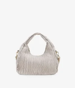 Clearance Bosanova Bolso de hombro piedra con fruncidos y cremallera