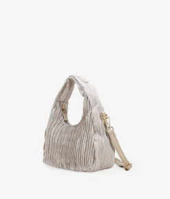 Clearance Bosanova Bolso de hombro piedra con fruncidos y cremallera
