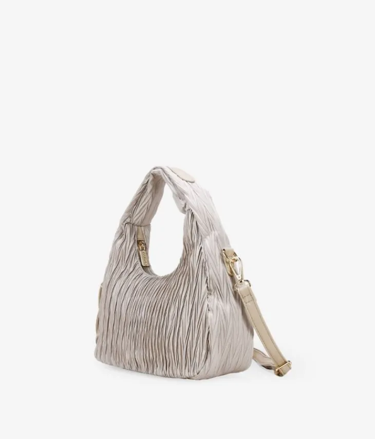 Clearance Bosanova Bolso de hombro piedra con fruncidos y cremallera