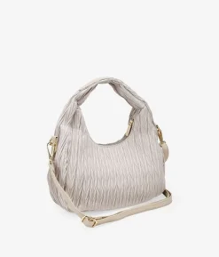 Clearance Bosanova Bolso de hombro piedra con fruncidos y cremallera