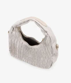 Clearance Bosanova Bolso de hombro piedra con fruncidos y cremallera