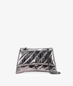 Clearance Bosanova Bolso de hombro plomo con solapa y cadena
