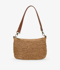 Best Bosanova Bolso de hombro tostado en rafia con cremallera