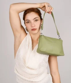 Clearance Bosanova Bolso de hombro verde pequeño con cremallera