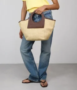 Outlet Bosanova Bolso de mano beige con asas redondas
