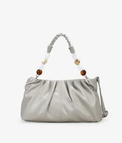 Discount Bosanova Bolso de mano beige con asa de cuentas