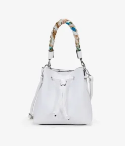 Discount Bosanova Bolso de mano blanco con asa de pañuelo